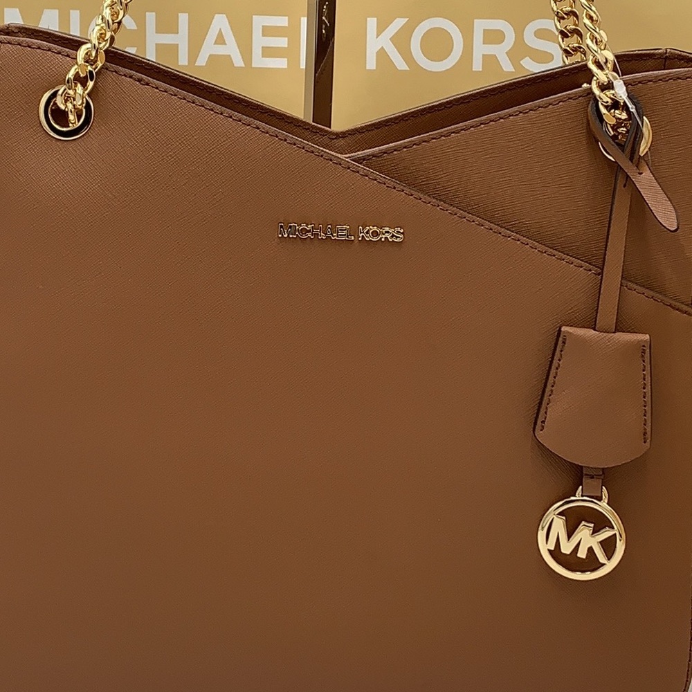 MICHAEL KORS LARGE X CHAIN SHOULDER TOTE LUGGAGE - Picture 10 of 16